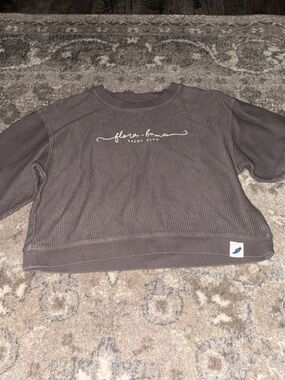 Yacht Club Women's Gray Ribbed Sweatshirt